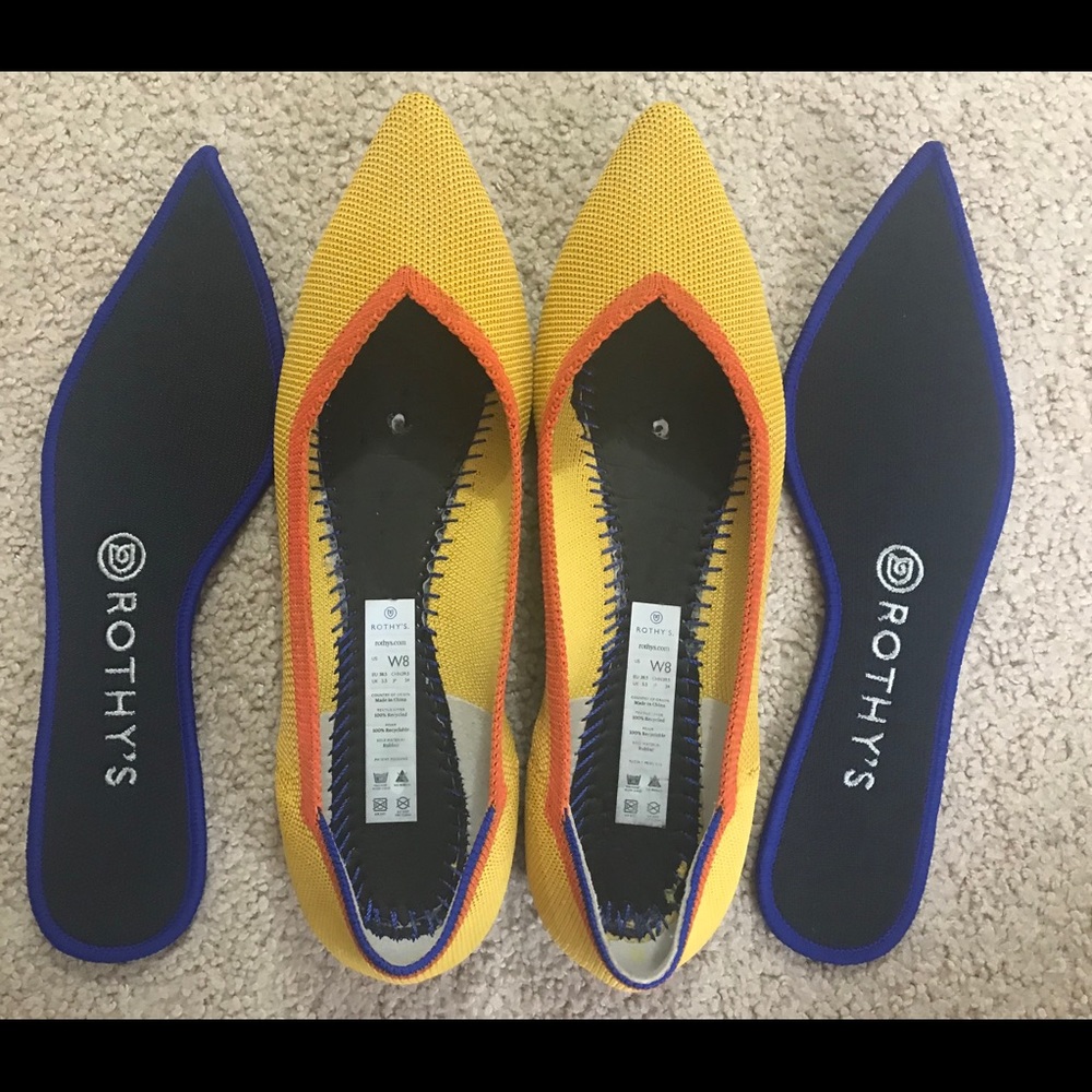 EUC Custom Rothy’s Marigold with Piping Sz 8.0
